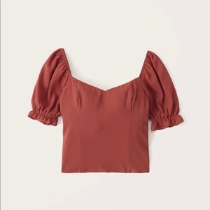 Puff Sleeve Sweetheart Top